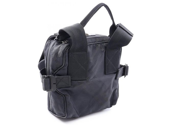 Borsa a tracolla Burberry Check Jacquard Nero - vista 2
