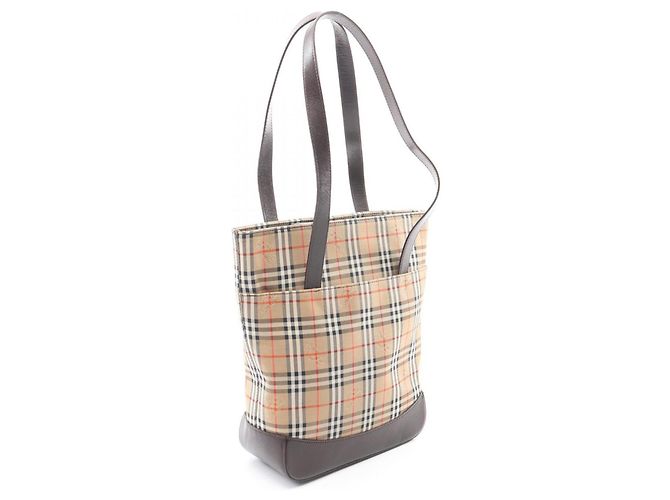 Borsa Tote Burberry Nova Check Marrone Beige - vista 2