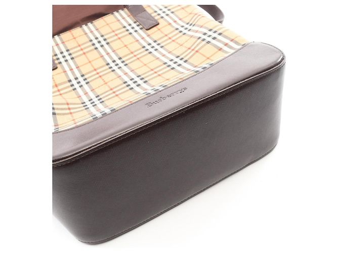 Borsa Tote Burberry Nova Check Marrone Beige - vista 6