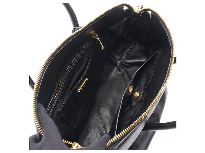 Sac à main 2-Way Miu Miu en cuir noir - vue 3