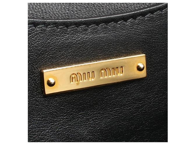 Sac à main 2-Way Miu Miu en cuir noir - vue 4