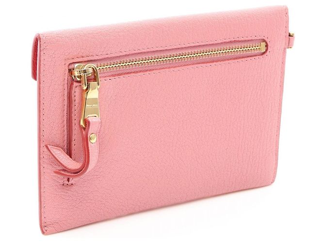 Tarjetero Miu Miu MADRAS LOVE de piel rosa - vista 2