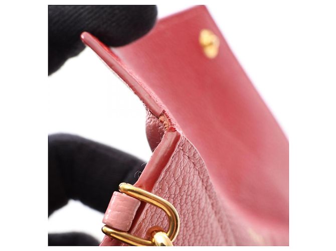 Tarjetero Miu Miu MADRAS LOVE de piel rosa - vista 6