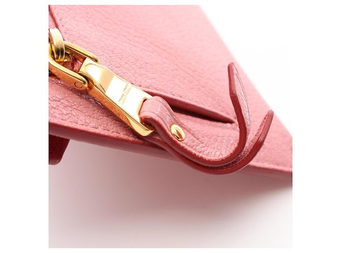 Tarjetero Miu Miu MADRAS LOVE de piel rosa - vista 9