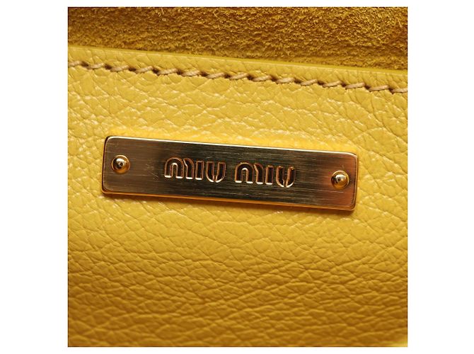 Borsa a tracolla Miu Miu Madras Bianco Giallo - vista 4