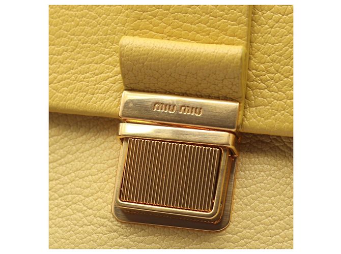 Borsa a tracolla Miu Miu Madras Bianco Giallo - vista 9
