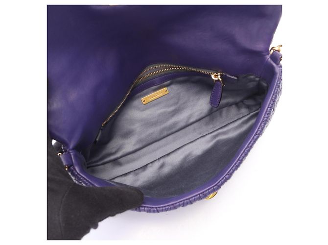 Borsa a mano Miu Miu Matelassé in pelle viola Porpora - vista 3