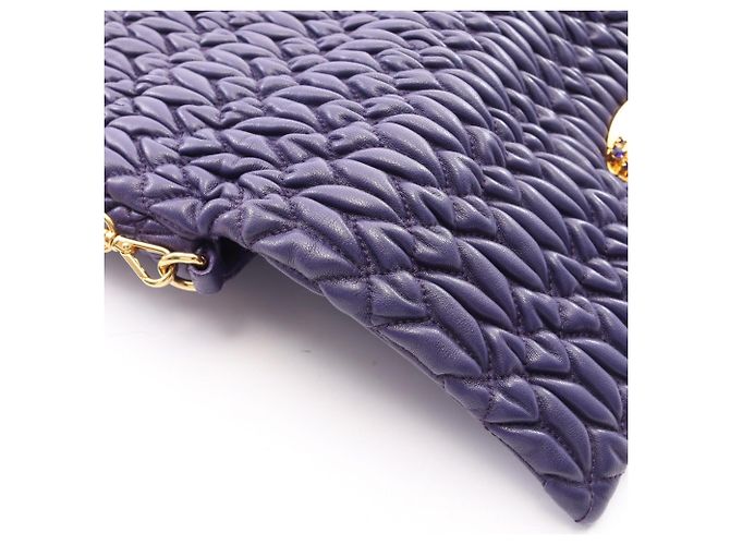 Borsa a mano Miu Miu Matelassé in pelle viola Porpora - vista 7