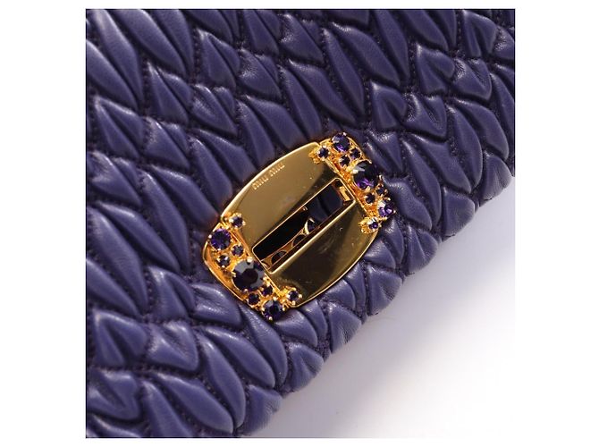 Borsa a mano Miu Miu Matelassé in pelle viola Porpora - vista 8