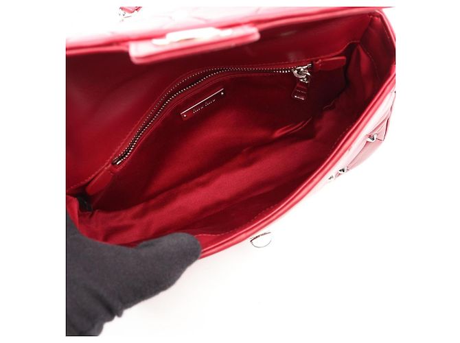 Borsa a tracolla matelassé con borchie Miu Miu Rosso - vista 3