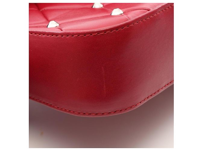 Borsa a tracolla matelassé con borchie Miu Miu Rosso - vista 6
