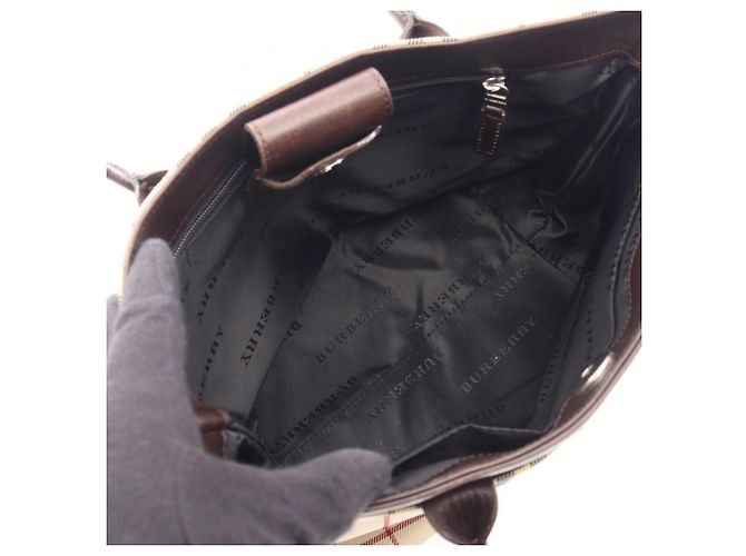 Borsa a mano Burberry Nova Check Marrone Beige - vista 3
