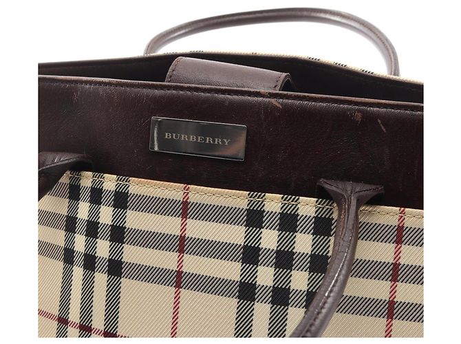 Borsa a mano Burberry Nova Check Marrone Beige - vista 7