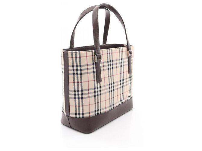 Borsa a mano Burberry Nova Check Marrone Multicolore Beige - vista 2