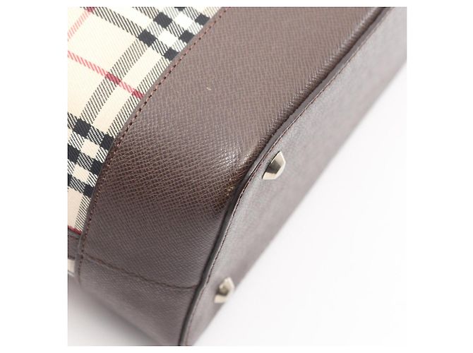 Borsa a mano Burberry Nova Check Marrone Multicolore Beige - vista 6