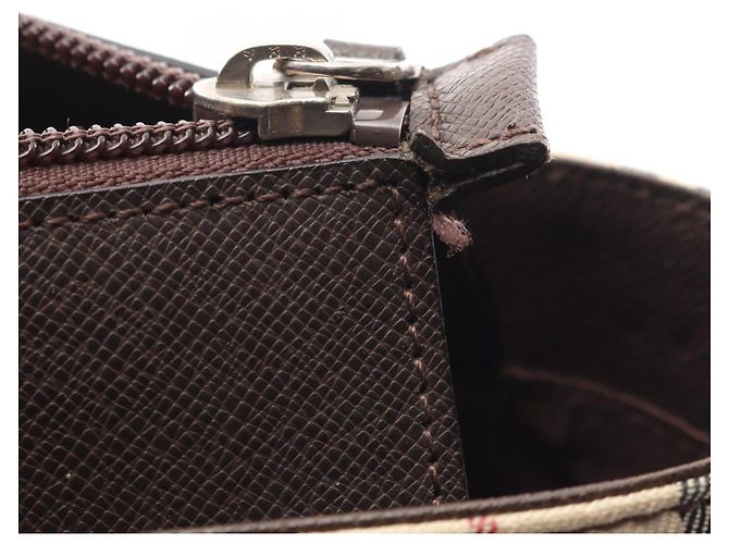 Borsa a mano Burberry Nova Check Marrone Multicolore Beige - vista 8