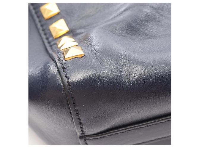 Borsa Tote Miu Miu blu navy con borchie - vista 6