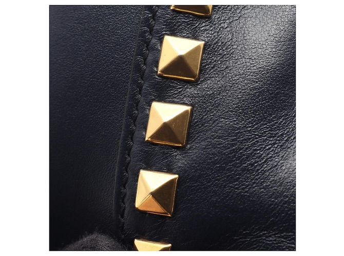 Borsa Tote Miu Miu blu navy con borchie - vista 8