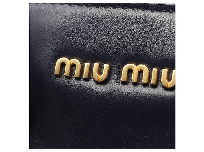 Borsa Tote Miu Miu blu navy con borchie - vista 9