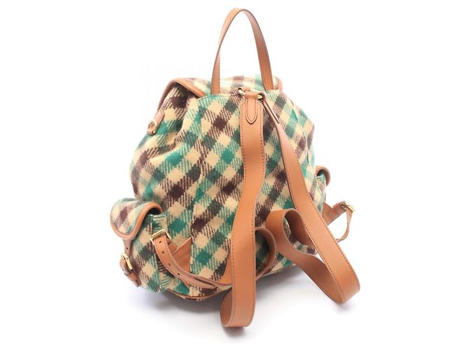 Zaino/Borsa Miu Miu Check Multicolore Beige Verde - vista 2