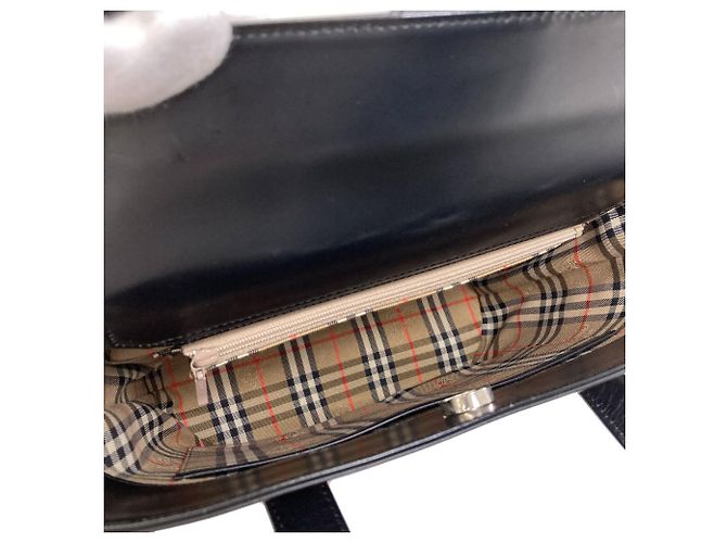 Borsa a mano in pelle Burberry Check da donna Nero - vista 5