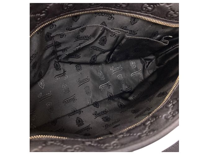 Borsa Tote Gucci 211133 GG Signature Shima Nero - vista 5