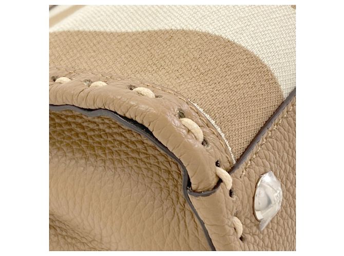 Fendi Peekaboo Mini Selleria Pecan Stripe Handtasche Braun - Ansicht 13