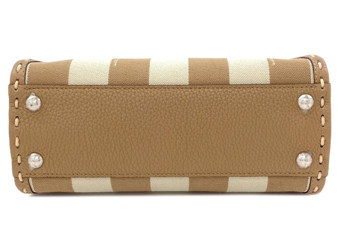 Fendi Peekaboo Mini Selleria Pecan Stripe Handtasche Braun - Ansicht 4