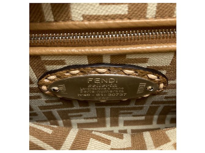Fendi Peekaboo Mini Selleria Pecan Stripe Handtasche Braun - Ansicht 6