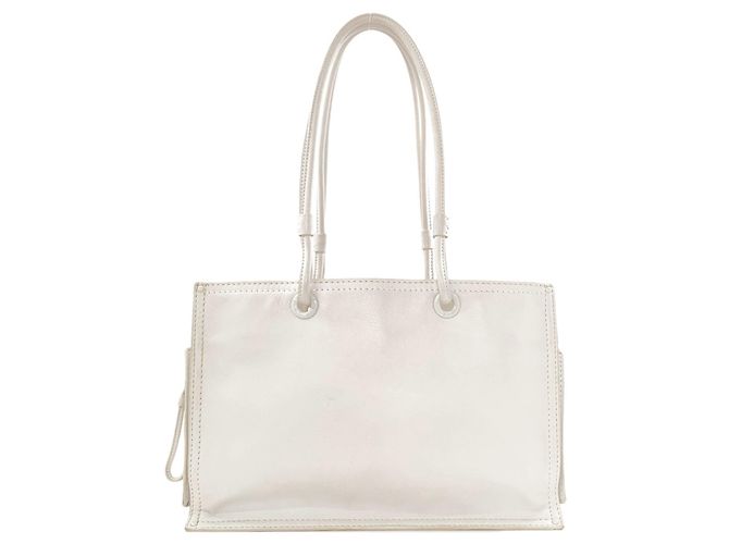 Borsa Tote Loewe Crown in Pelle Bianca Bianco - vista 2