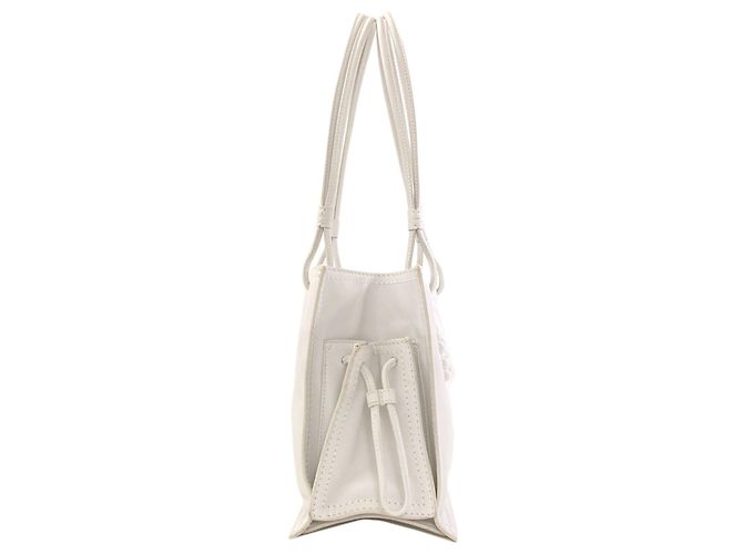 Borsa Tote Loewe Crown in Pelle Bianca Bianco - vista 3