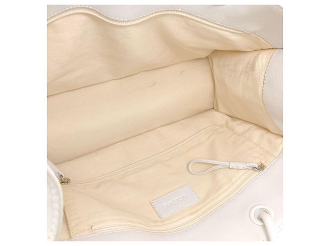 Borsa Tote Loewe Crown in Pelle Bianca Bianco - vista 5