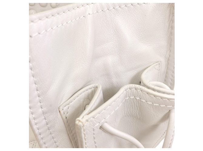 Borsa Tote Loewe Crown in Pelle Bianca Bianco - vista 9