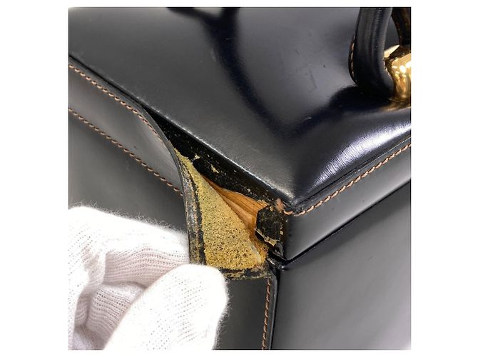 Borsa Vanity Loewe in pelle di vitello nera Nero - vista 12