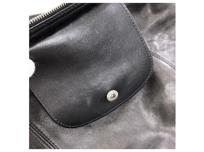 Longchamp Le Pliage Cuir 2-Way Lederhandtasche Schwarz - Ansicht 11