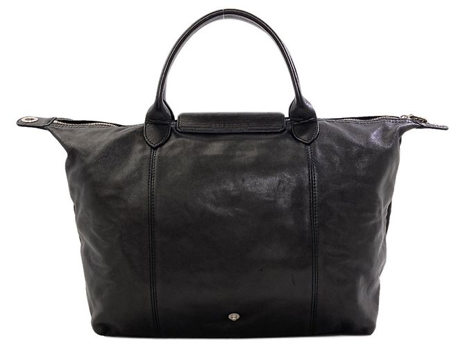 Longchamp Le Pliage Cuir 2-Way Lederhandtasche Schwarz - Ansicht 2