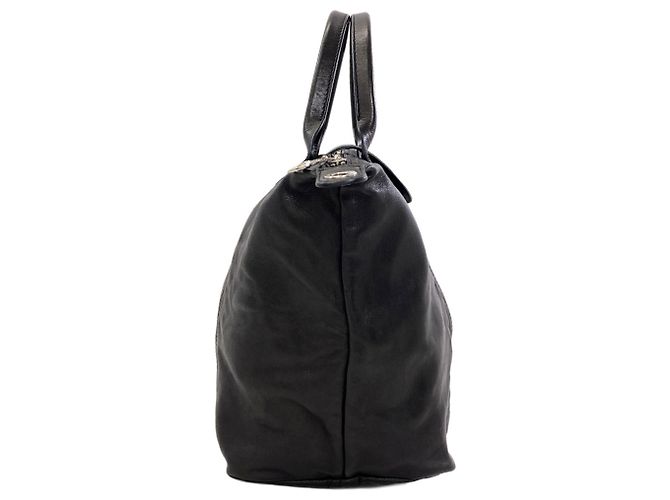 Longchamp Le Pliage Cuir 2-Way Lederhandtasche Schwarz - Ansicht 3