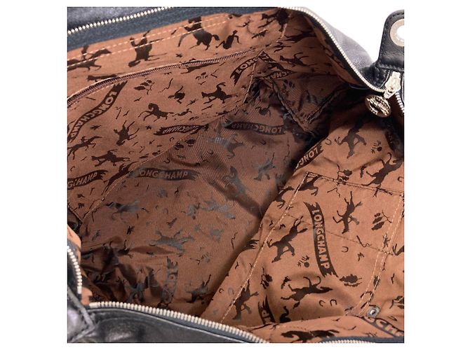 Longchamp Le Pliage Cuir 2-Way Lederhandtasche Schwarz - Ansicht 5