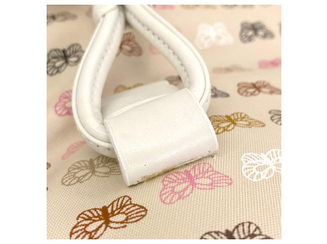 Borsa Tote in tela con stampa a farfalla Bottega Veneta Rosa Bianco Beige - vista 10