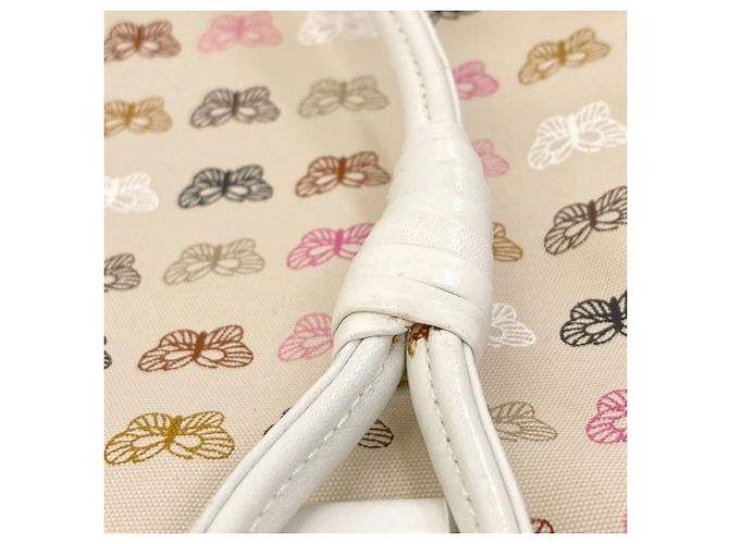 Borsa Tote in tela con stampa a farfalla Bottega Veneta Rosa Bianco Beige - vista 11