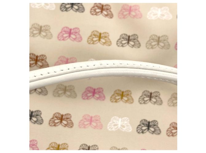 Borsa Tote in tela con stampa a farfalla Bottega Veneta Rosa Bianco Beige - vista 12