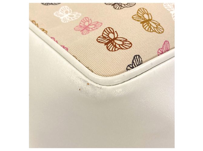 Borsa Tote in tela con stampa a farfalla Bottega Veneta Rosa Bianco Beige - vista 13