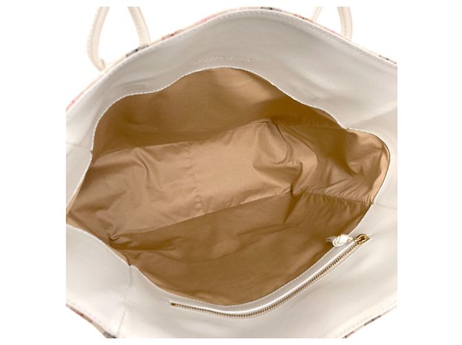 Borsa Tote in tela con stampa a farfalla Bottega Veneta Rosa Bianco Beige - vista 5