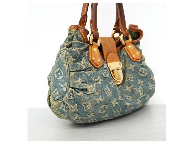 Borsa a mano Louis Vuitton Monogram Denim Pleaty Blu - vista 2