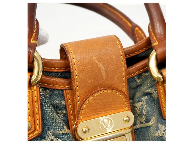 Borsa a mano Louis Vuitton Monogram Denim Pleaty Blu - vista 7