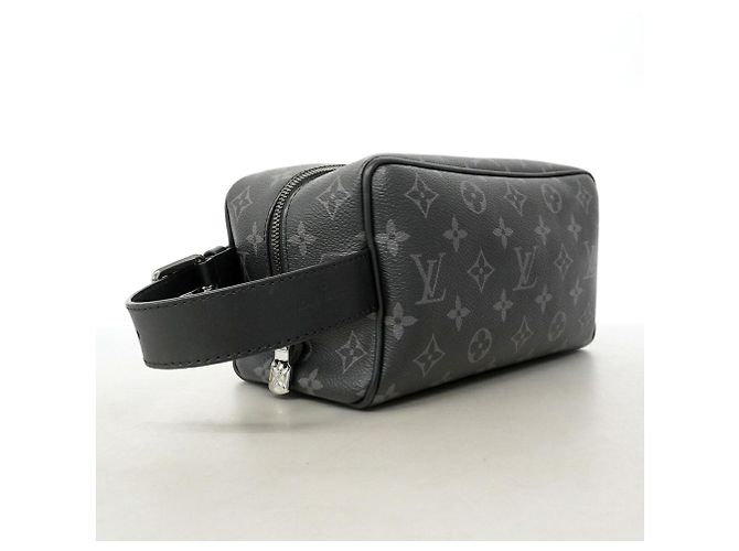 Louis Vuitton Monogram Eclipse Locker Dopp Kit Clutch Bag Nero - vista 2
