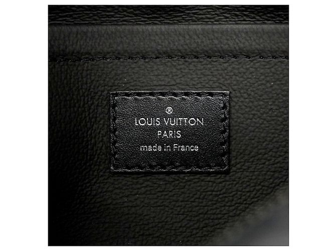 Louis Vuitton Monogram Eclipse Locker Dopp Kit Clutch Bag Nero - vista 5