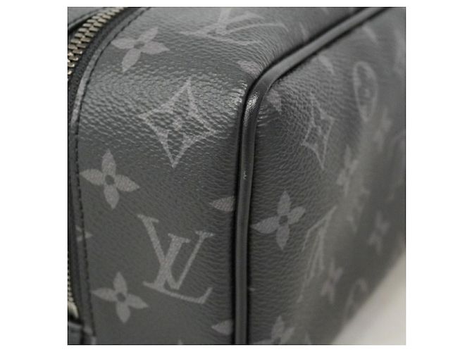Louis Vuitton Monogram Eclipse Locker Dopp Kit Clutch Bag Nero - vista 6