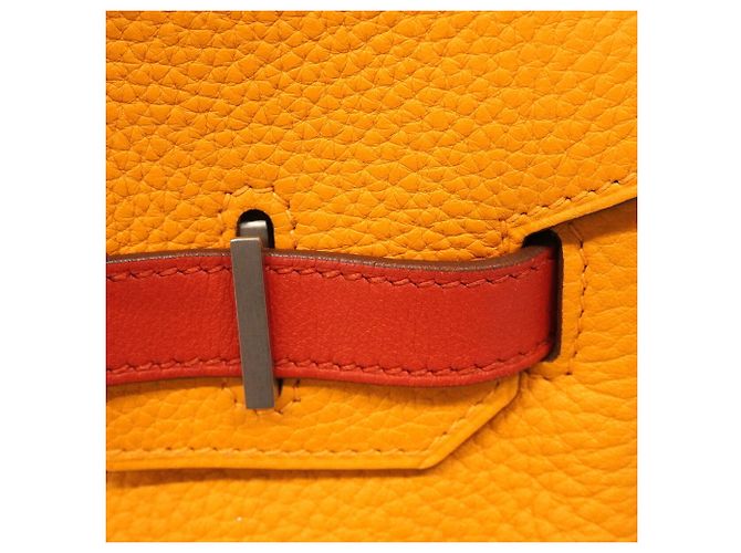 Hermès Bolso Hermes Birkin 30 Casaque Roja Gris Mostaza - vista 11