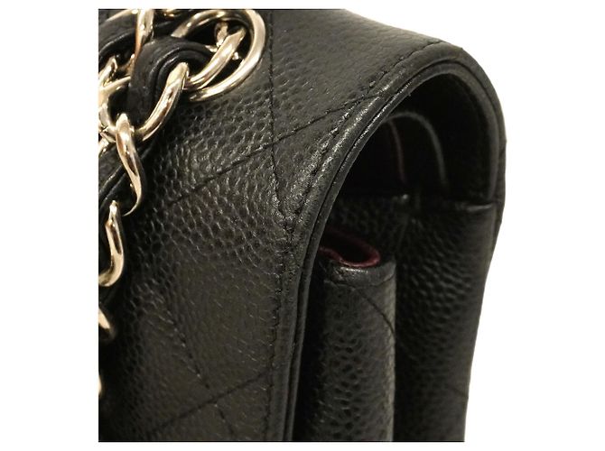 Borsa a tracolla Chanel in vitello martellato nero - vista 11